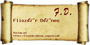 Fliszár Dénes névjegykártya